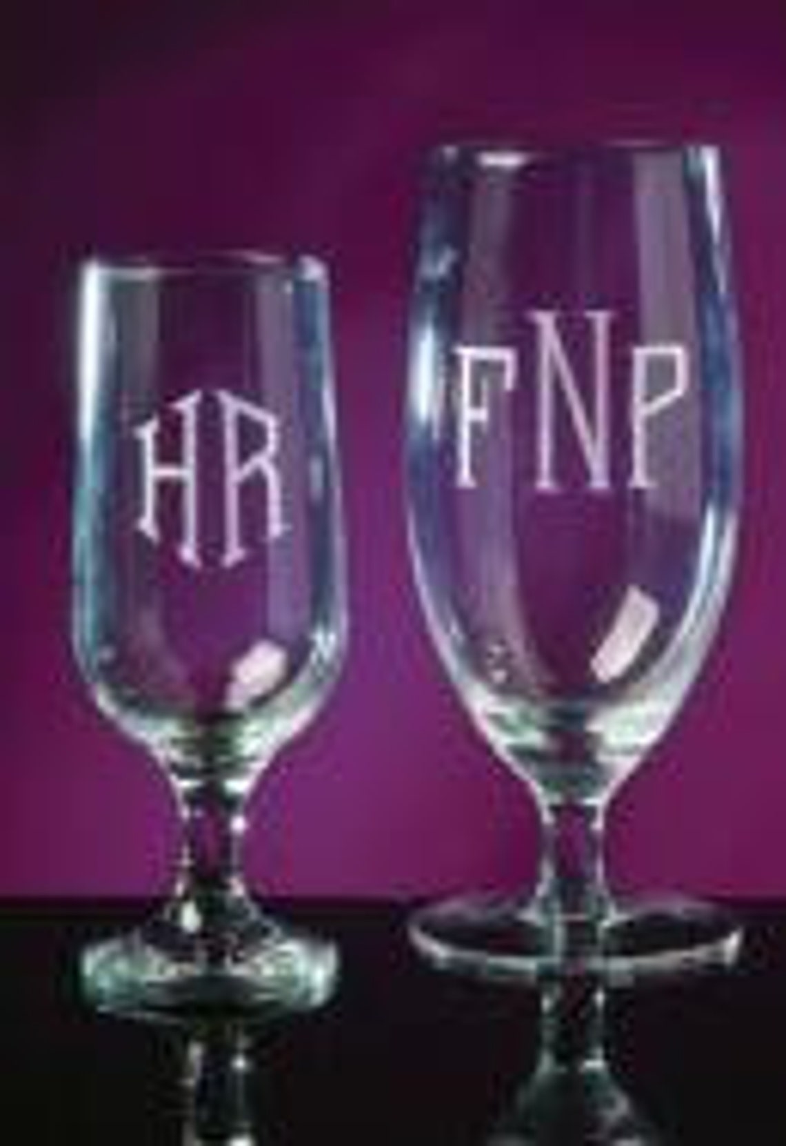 Pedestal Monogrammed Glasses Ice Tea Glasses 16 ounce Etsy