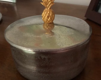 silver/aluminum  box gold pineapple   friendship   engraved box personalized  box jewelry box keepsake box jewelry holder