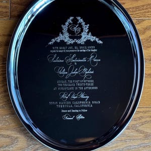 wedding gift, engraved tray, personalized wedding gift, tray, perfect wedding gift, custom tray, engraved invitation on tray, wedding tray