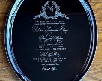 wedding gift, engraved tray, personalized wedding gift, tray, perfect wedding gift, custom tray, engraved invitation on tray, wedding tray