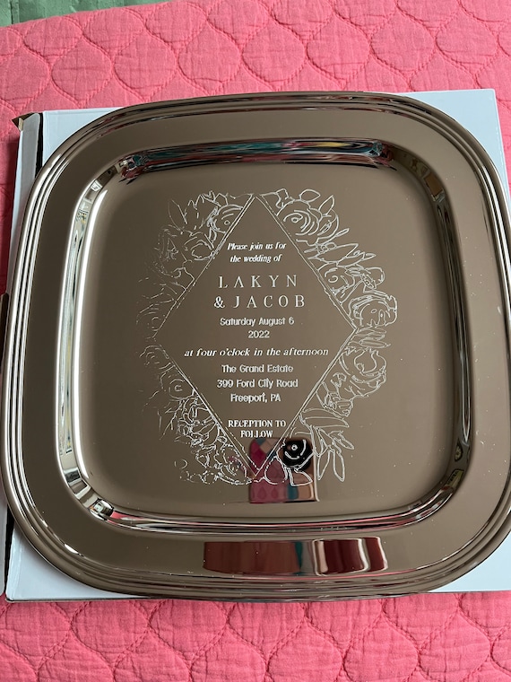 Wedding Tray Engraved Wedding Gift Wedding Gift 11 Tray Engraved Tray Personalized Tray Silver Tray Serving Tray Etsy