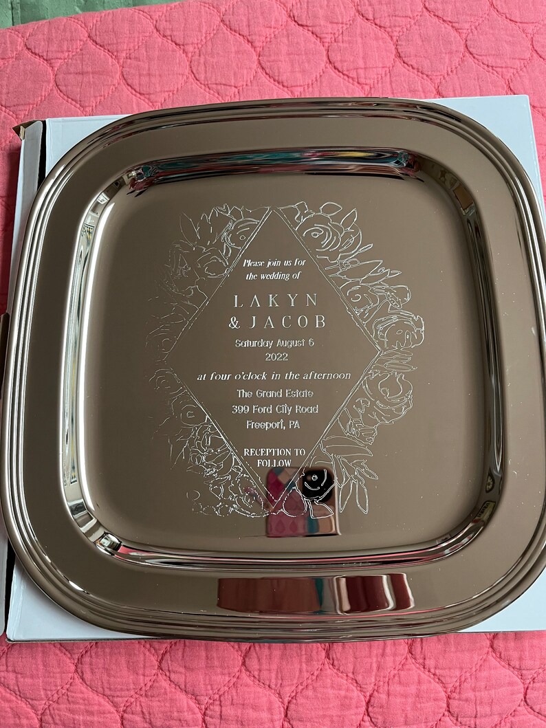 Wedding Tray Engraved Wedding Gift Wedding Gift 11 Tray Engraved Tray