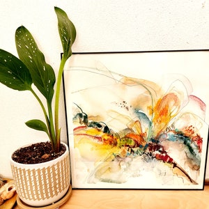 Watercolor & Mixed Media Painting 12&quot; x 12&quot;