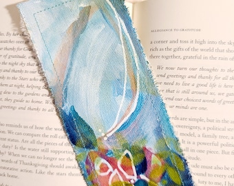 Hand-Painted Canvas Bookmark: Unique Stenciled Design