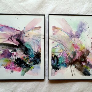 8-Two Watercolor & Mixed Media Paintings 8&quot; x 10&quot;