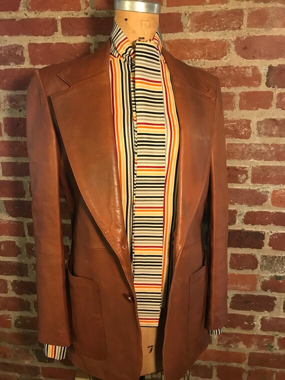 1970’s brown leather tailored jacket blazer - sz 3