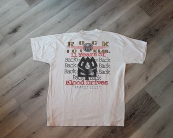 Vintage Houston Rock 101 KLOL Blood Drive Graphic Tee 1990s XL Texas