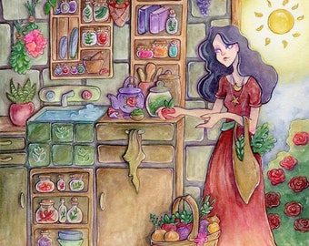 Kitchin Witchin Ver 4 // Magical/Witch/Herbal/ART PRINT