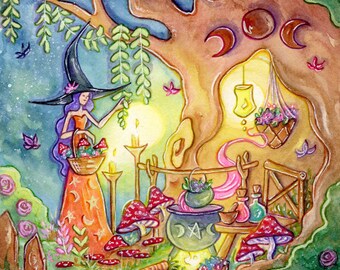 Autumn Harvest // Magical/Fantasy/Witch/Moon/ART PRINT