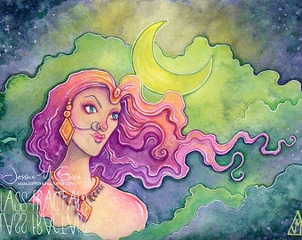 Moon Priestess // Magical/Witch/Wicca/Fantasy/ART PRINT