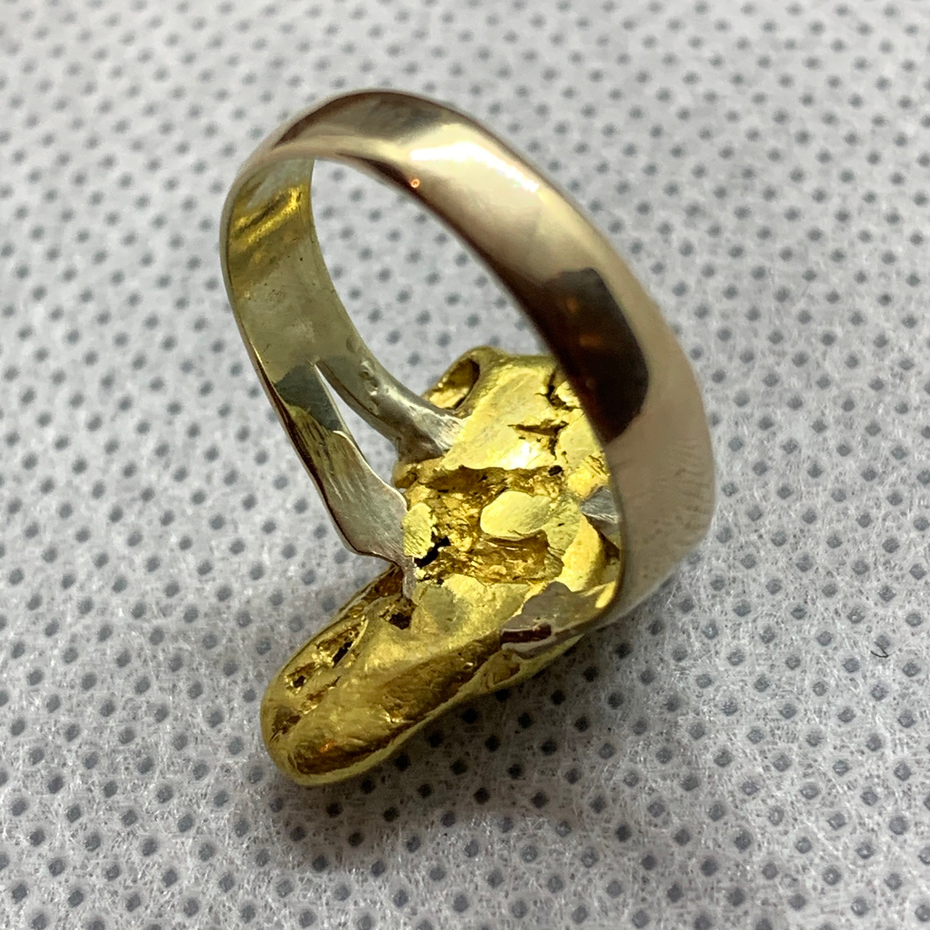 Authentic Alaskan Gold Nugget Ring with .25 ct Diamond Etsy