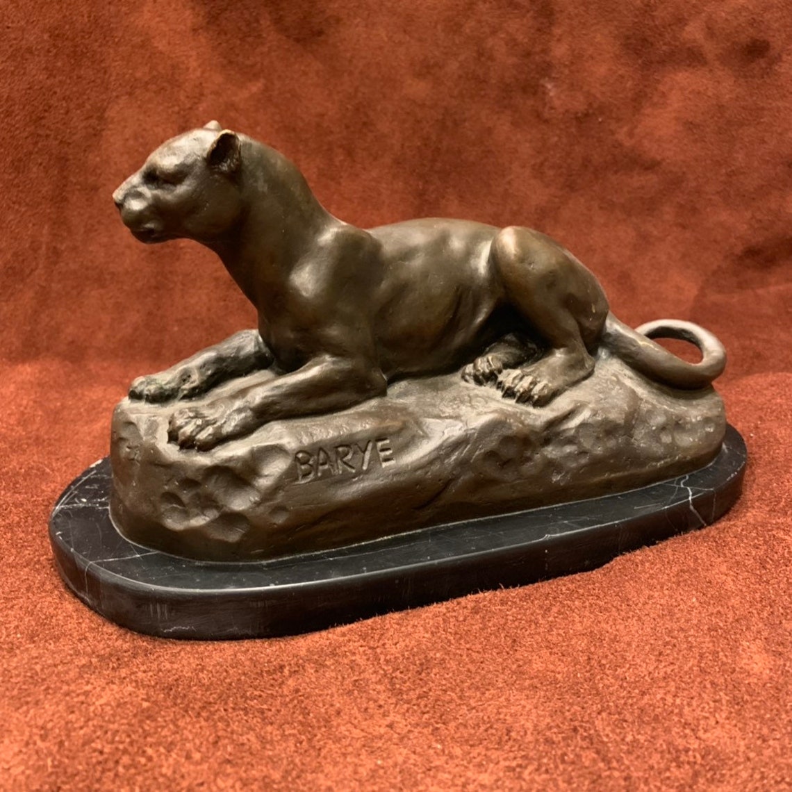 Bronze Mountain Lion Sculpture by Barye Etsy