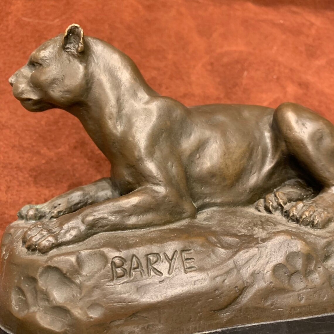Bronze Mountain Lion Sculpture by Barye Etsy