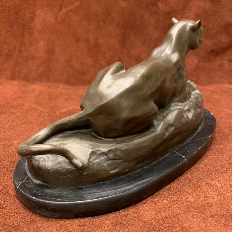Bronze Mountain Lion Sculpture by Barye Etsy