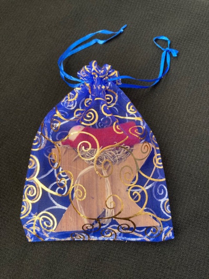 Baby Jesus Christmas Ornament Wooden with Raffia Hanger Unique Handmade Decoration Made in USA