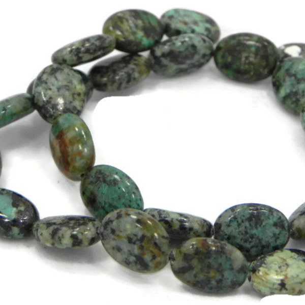 African Turquoise, 9 oval African Turquoise beads