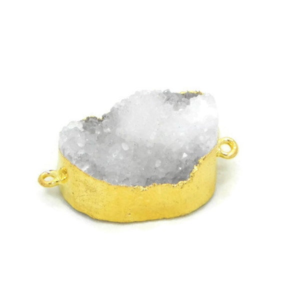 Druzy, 1 Druzy pendant with gold plated outer rim