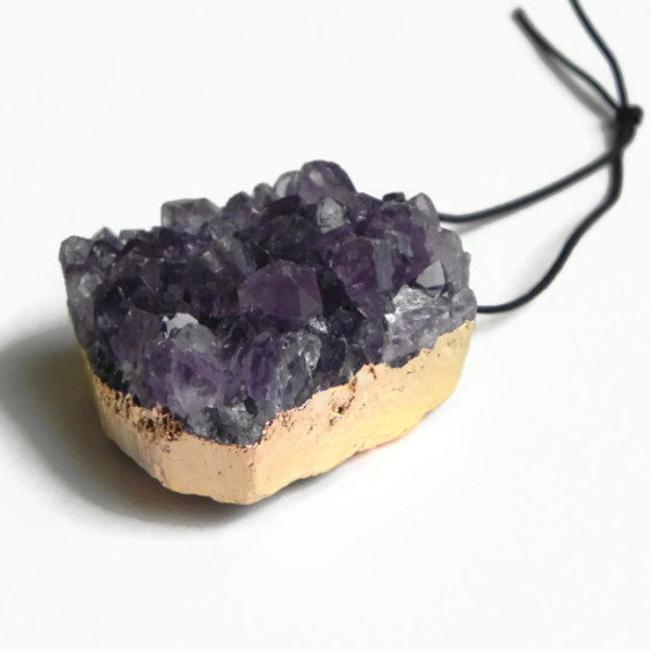 30% off with code, Amethyst druzy cluster bead, Amethyst druzy cluster with bale and gold plated outer rim
