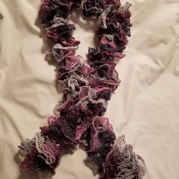 Shades of Purple and Grey - Frilly Fashion Scarf