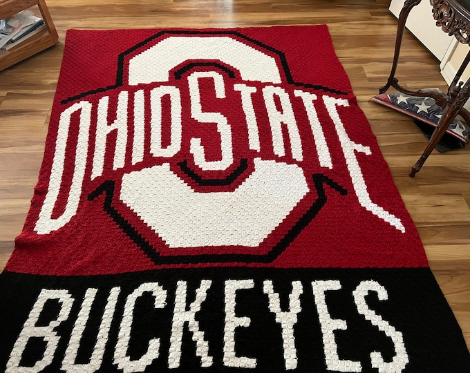 Crochet Ohio State Blanket Etsy