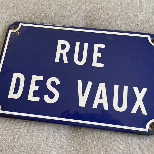 Vintage French Blue Enamel Street Sign