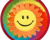 Tye Dye Smiley Happy Faces Patch CDV-P3463
