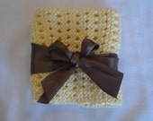 Soft 100% Hand Knit Cotton Washcloth--Yellow