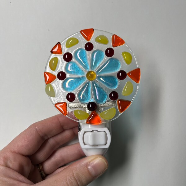 Fused Glass Flower Mandala Nightlight