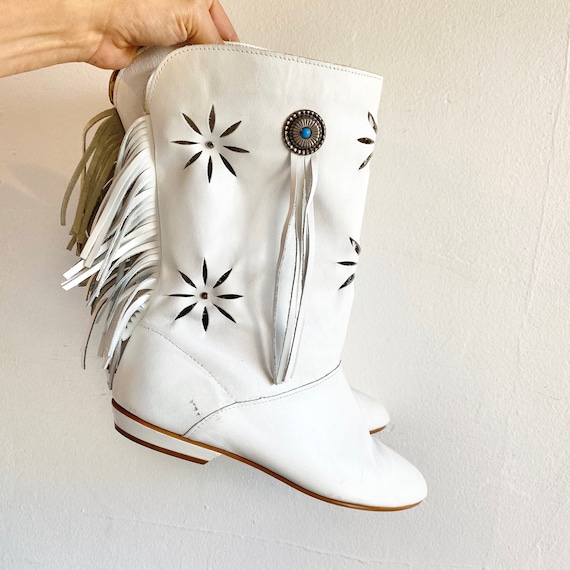 White Moccasin Concho Boots