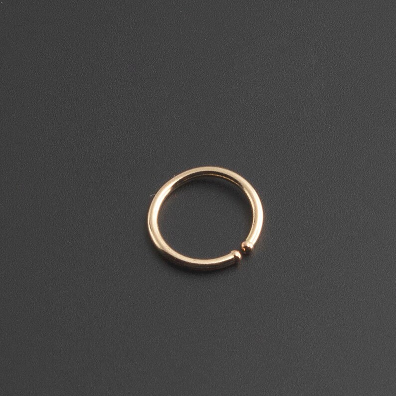 14K Solid Gold Hoop Piercing 6mm Gold Hugger Hoop Handmade Etsy