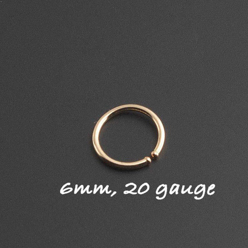 14K Solid Gold Hoop Piercing 6mm Gold Hugger Hoop Handmade Etsy
