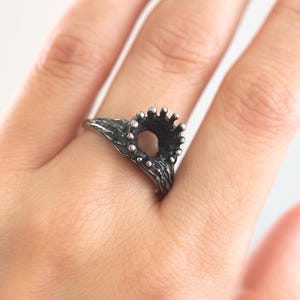 Organic Texture Sterling Silver Ring | Handmade Oxidized Black Silver Ring | Artisan Statement Jewelry | Rustic Ring for Women