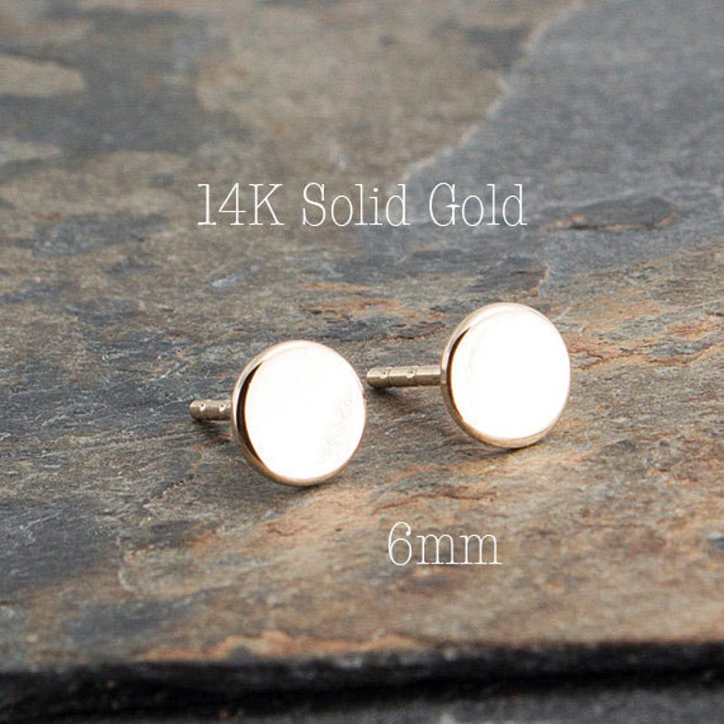 6mm 14K Solid Gold Double Clutch Studs Solid Gold Studs 14k Etsy