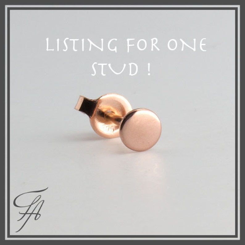 Polka Dot Rose Gold Circle Stud Solid Gold Stud Tiny Earring Rose Gold Stud Earring Gold Stud Earring Gold Stud Rose Gold Earring