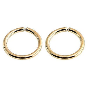 14K Solid Gold Piercing Hoop Earrings Cartilage Helix Tragus Nostril Handmade Hoop