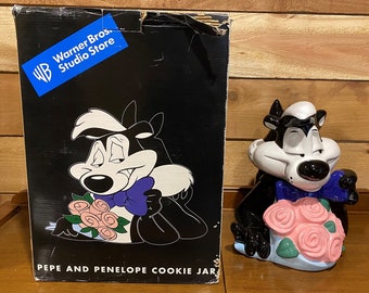 Pepe Lew Pew & Penelope, Vintage Cookie Jar, Looney Toons, Warner Brothers