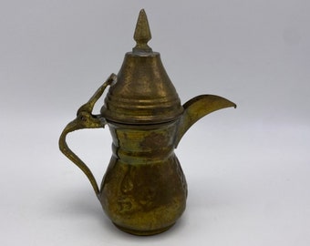 Antique Brass Arabic Dallah Coffee Pot Middle Eastern Turkish Coffee Pot