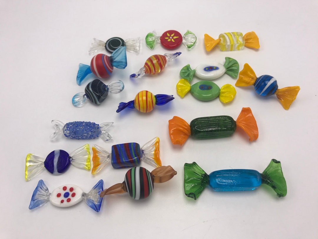 17 Glass Candy Vintage Murano Glass Candies Art Glass Etsy