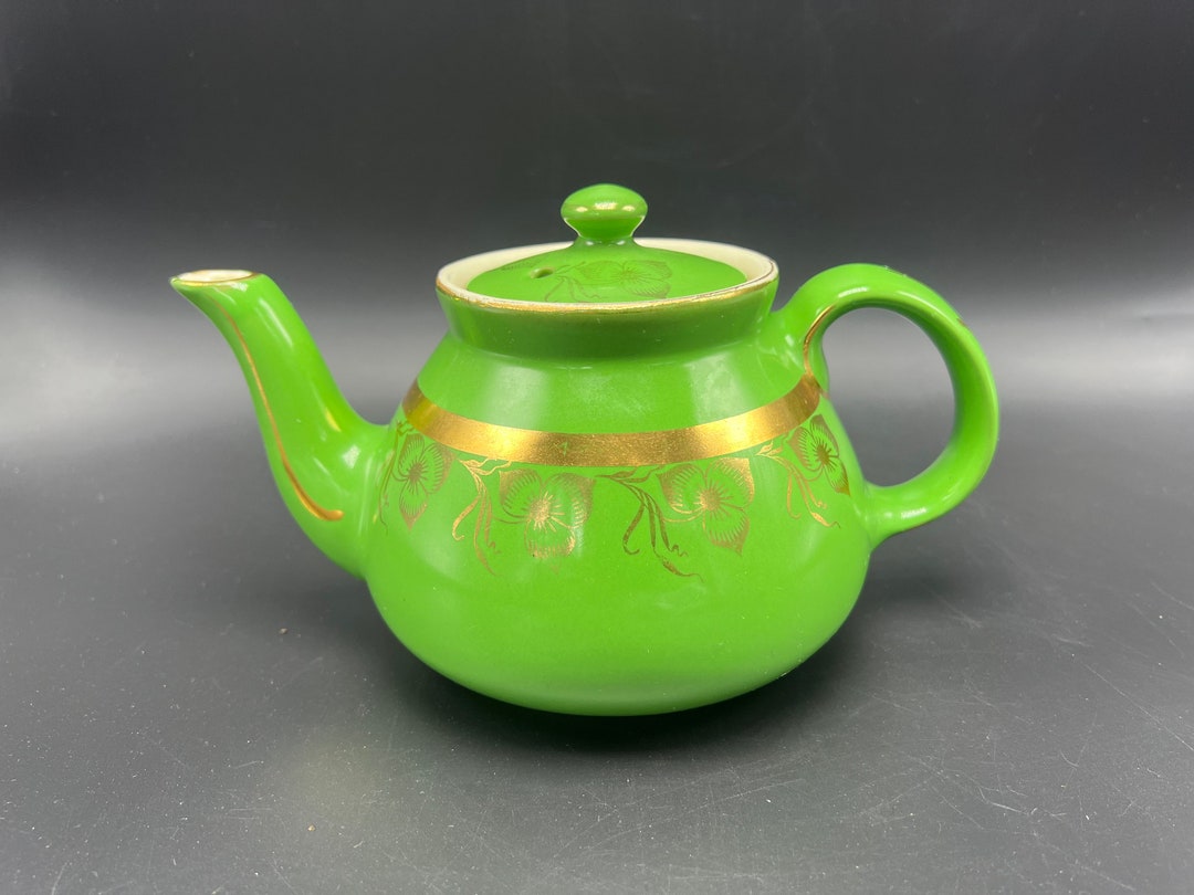 Vintage Hall Teapot Green & Gold 6 Cup Teapot Hall China Etsy
