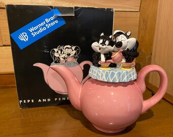 Pepe Lew Pew & Penelope, Vintage Tea Pot, Pepe Lew Pew Tea Pot, Original Box