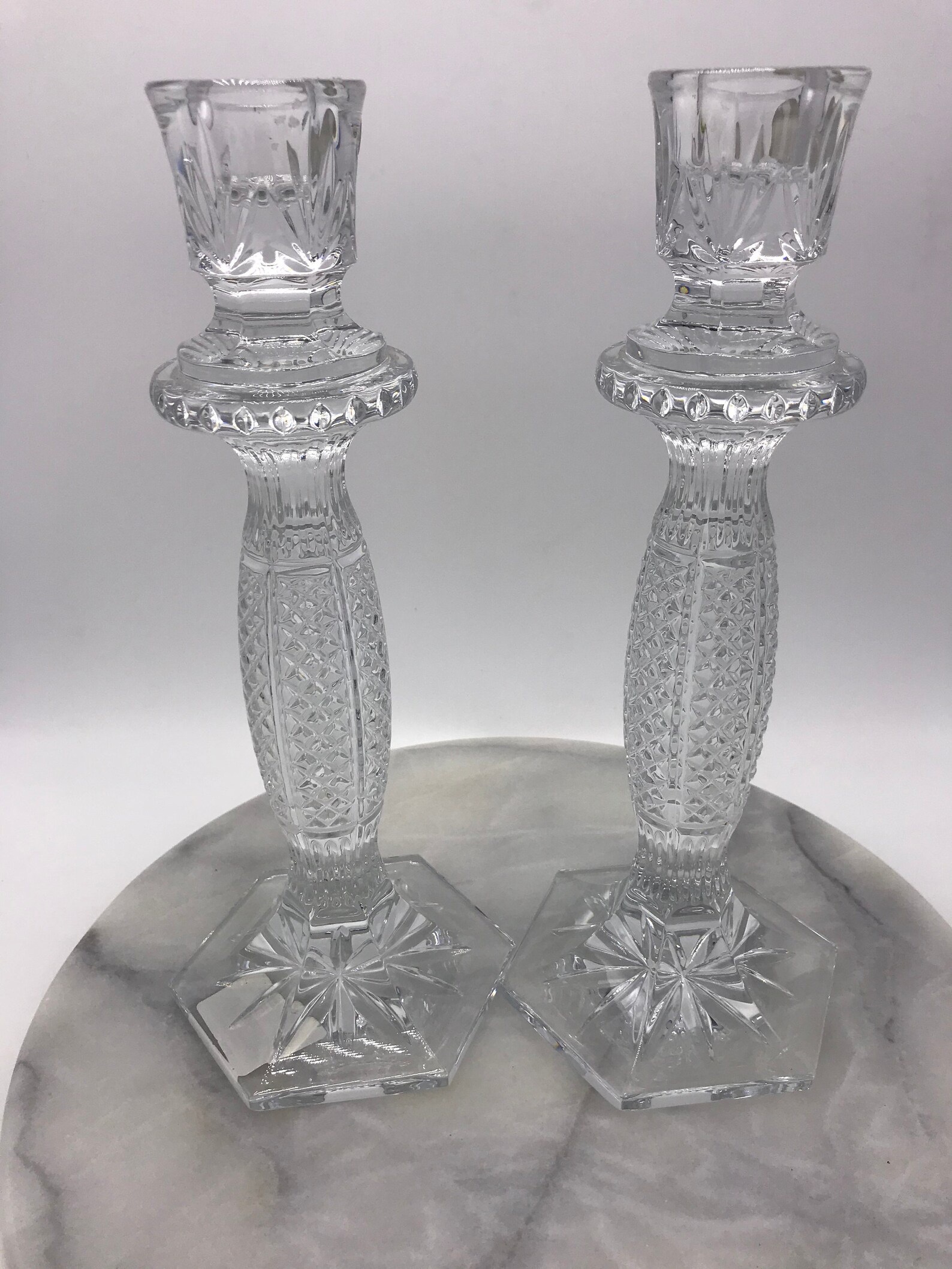 Waterford Crystal Tara Candlestick Holders Crystal Candle Etsy