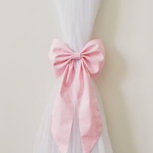 Large Crib Bow, Pink Crib Bow, Nursery Decor, Baby Shower Gift, Curtain Bow, Baby Girls Crib, Nursery Bedding, Baby Bedding, Crib Bedding
