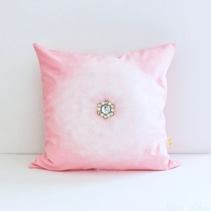 Pink Pillow Cover, Decorative Throw Pillow Cover, Flower Pillow, Blush Pillow, Pink and White Pillow, Light Pink Pillow, Nursery Pillow