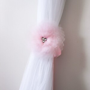 Nursery Decor, Flower Curtain Tie back, Curtain Tieback, Drapery Tieback, Window Treatment, Curtain Holdback, Window Decor, Shabby Home