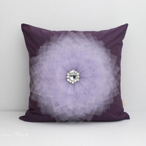 Purple Pillow, Decorative Throw Pillow, Purple Flower Pillow Cover, Accent Pillow, Purple Pillow, Throw Pillow, Toss Pillow, Purple Decor