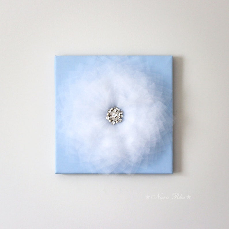 White And Blue Flower Wall Art Decor Image 0 Option 2