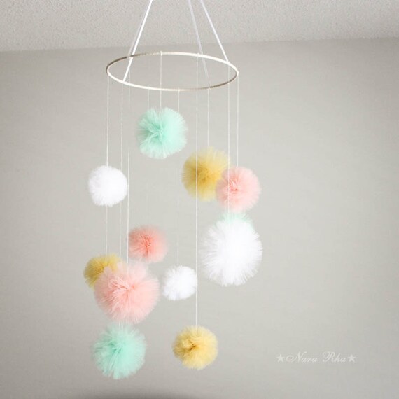 Baby Mobile Crib Nursery Pom