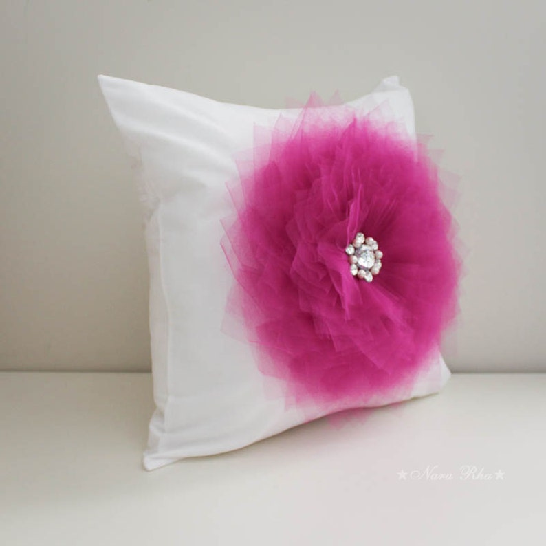 Floral Modern Pillow Cover Fuchsia Pink Flower Fuchsia Etsy