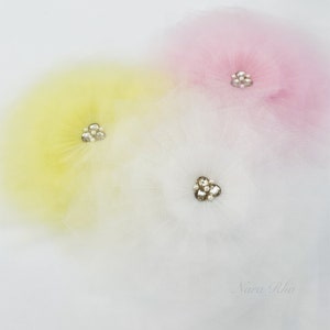 Set of 3 Tulle Flowers, Flower Wall Decor, Nursery Decor, Baby Shower Decor, Nursery Wall Flowers, Baby Girl Room, Flower Wall Hangings