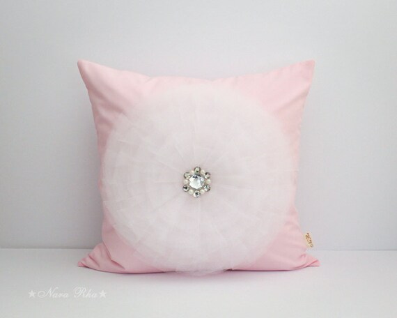Blush Pink Flower Pillow Cover Pink Decorative Pillows Etsy